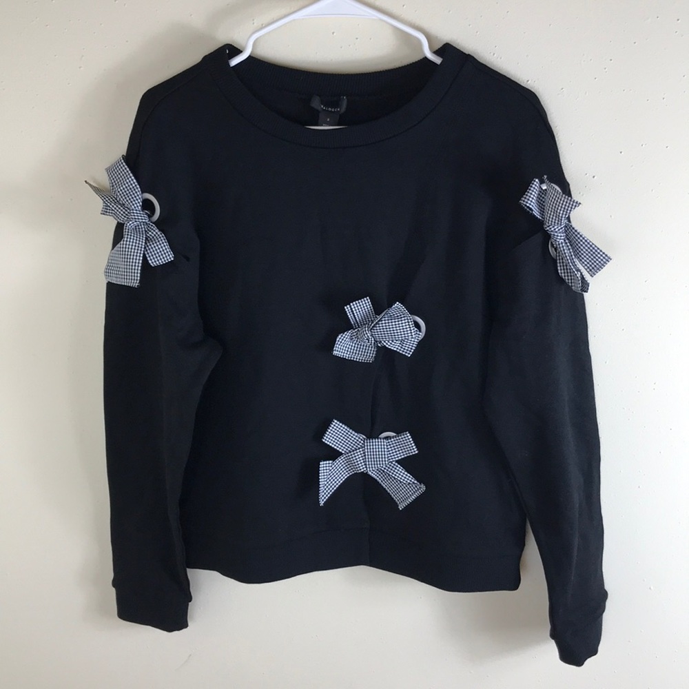 NWT Halogen Grommet Bow Sweatshirt